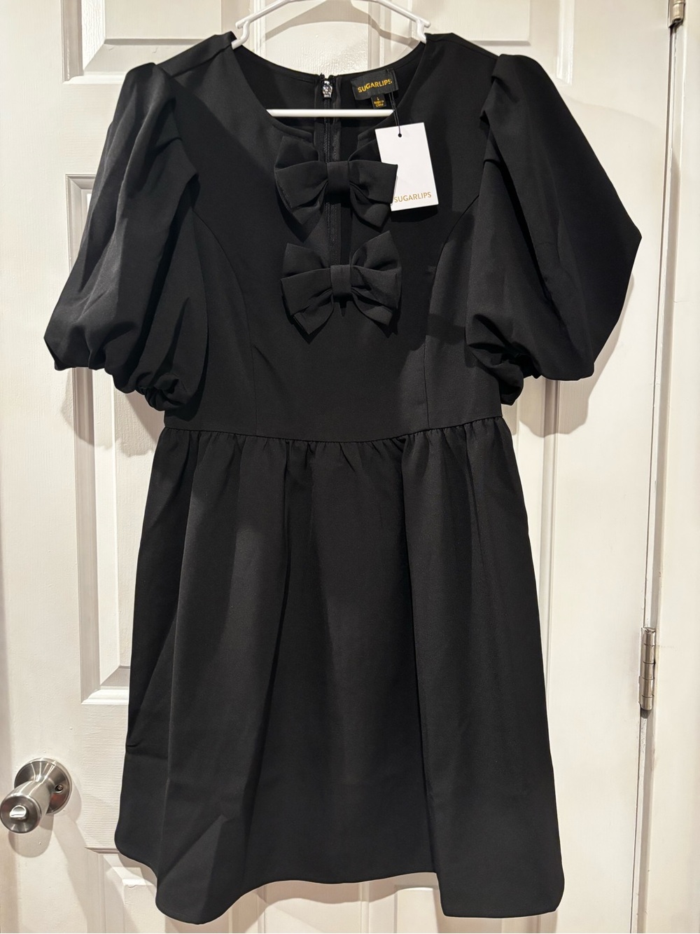 Sugarlips Black Chelsea Bow Tie Mini Dress